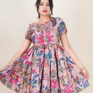 Handmade Indian Cotton Short Dress for Women Stylish Casual Summer Travel Personalized Bride Wedding & Honeymoon Gift - Product Image 5