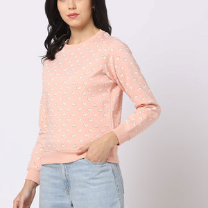 Sudadera de gran tamaño bordada personalizada para mujer Sudadera de cuello redondo con hombros caídos para mujer al por mayor - Product Image 1