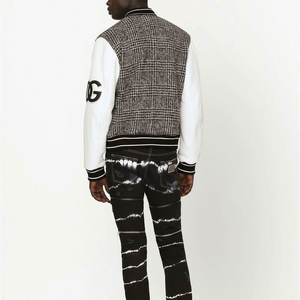 Blouson universitaire unisexe en toile personnalisé, broderie chenille, style baseball, coupe oversize, lettres sur le devant, vente en gros - Product Image 4