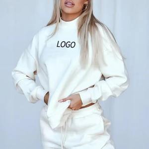 Conjunto de chándal de dos piezas para mujer a la moda con Sudadera con capucha y pantalones de Jogger ideales para gimnasio o estilo diario - Product Image 5