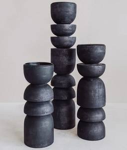 เชิงเทียนโลหะตกแต่งโต๊ะแบบชนบทที่วางเทียนสีดำด้านดีไซน์ใหม่สำหรับตกแต่งบ้าน - Product Image 3