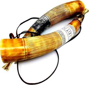 Corne de Viking sculptée à prix naturel avec un design élégant d'ange en laiton, corne à souffler pour les fêtes et les festivals - Product Image 2