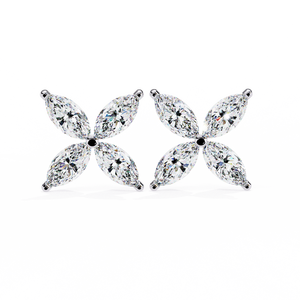 Boucles d'oreilles classiques en or 18 carats pour femmes, diamants de laboratoire de qualité supérieure, taille marquise, uniques - Product Image 4