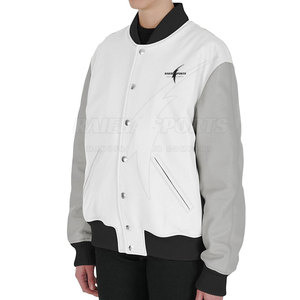 Chaqueta de lona de lana de alta calidad para hombre, estilo Letterman, manga larga, transpirable, cuello alto, cierre de cremallera, invierno, OEM, venta al por mayor, nueva colección. - Product Image 3