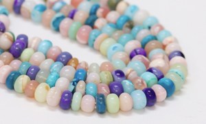 Multi Color Smooth Rondelle Shape Gemstone Beads 7-10mm <b>Top</b> grade products for Jewelry Craft From Rajasthan - Product Image 6
