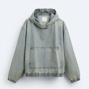 เสื้อฮู้ดดี้ทรงครอป ผ้าหนา ดีไซน์เองได้ ผ้ายีนส์ สไตล์ Y2K สตรีทแวร์ ทรงบ็อกซี่ โอเวอร์ไซส์ คุณภาพพรีเมียม - Product Image 5