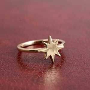 Minimal Brass Star <b>Ring</b> 18k Gold Plated <b>Dainty</b> Celestial Handmade Wholesale <b>Ring</b> for Women - Product Image 1