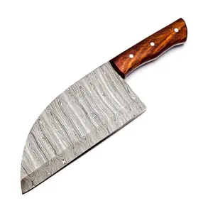 top quality Kitchen Chef Cleaver Knife Custom Handmade Damascus Steel Kitchen Meat Cleaver Kitchen Cutting Food With Cover