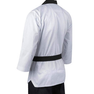 Vêtements d'arts martiaux à manches longues pour hommes en pur coton blanc personnalisés en usine pour adultes pour Taekwondo karaté judo porter - Product Image 2