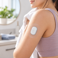 Coussinets de protection transparents pour capteur CGM en PU, découpés sur mesure, à usage unique, avec adhésif acrylique