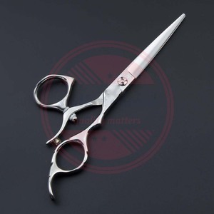 Tijera de cuchilla de afeitar con mango giratorio de acero inoxidable, tijeras profesionales para cortar el cabello con estuche de cuero - Product Image 3