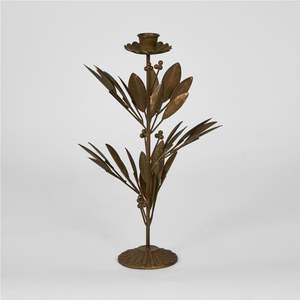 Candelabros Rústicos de Hojas Doradas al por Mayor - Elegantes Centros de Mesa Botánicos para Bodas - Portavelas de Metal Bronce con Ramas - Product Image 2