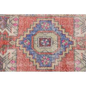 พรมตุรกีขนาดเล็ก 1.6x2.9 ฟุต พรมวินเทจ พรมลายต้นไม้และพืชสีแดง - Product Image 5