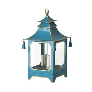 Lanterne de jardin en fer de style vintage, pagode antique, motif de pagode, éclairage extérieur, décoration d'accent pour la maison, ornement de jardin en métal - Product Image 6