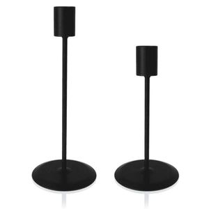 Ensemble de 2 bougeoirs en métal au design unique de haute qualité, finition noire, éclairage décoratif fait à la main, maison et mariage - Product Image 6