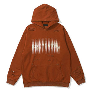 2025 mejor personalizado 100% algodón pesado lavado ácido Vintage francés Terry desgastado Sun Faded Hoodie para hombre servicio OEM - Product Image 1