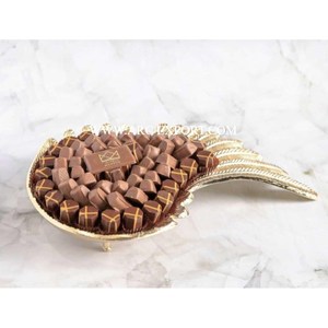 Cuencos de Metal dorado pulido de diferentes formas para servir Chocolate, decoración de mesa de Hotel y boda, accesorios de Chocolate para uso en Ramadán - Product Image 3