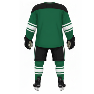 Uniforme de hockey sur glace sur mesure à la vente chaude pour hommes Vert forêt avec design de bande blanche Kit d'équipe professionnel en sublimation complète - Product Image 2