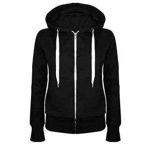 Women Hoodies Casual Solid Color Hoodies Tops <b>Long</b> Sleeve Drawstring Zip Down <b>Sweatshirt</b> With Pocket Lightweight Hooded Tops Fa - Product Image 2