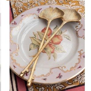 Juego de servicio de ensaladas de latón macizo, con diseño de flores y mango de perla Madre, esmalte de la mejor calidad con laca segura para comida - Product Image 3