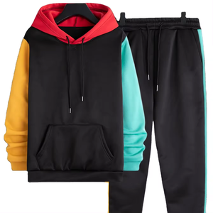 2024ชุดวิ่งผ้าฟลีซระบายอากาศได้ดีชุดออกกำลังกายผ้าคอตตอนมีฮู้ดไซส์ใหญ่พิเศษชุดวอร์มสำหรับผู้ชายพิมพ์โลโก้ได้ตามต้องการ - Product Image 5