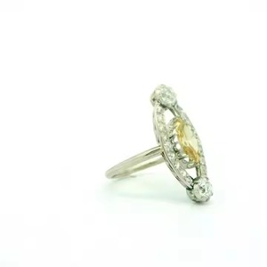 Fancy Color 3 CT Canary Yellow Diamond Ring Marquise Cut Original Moissanite Diamond Ring para boda y compromiso - Product Image 5