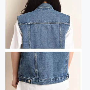 Gilet en jean pour femme, tenue tendance, style vintage, streetwear, look décontracté, coupe ajustée, respirant, couleur unie, gilet en jean pour femme - Product Image 3