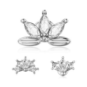 Vente en gros 316 acier inoxydable hypoallergénique dos plat <span class=keywords><strong>Labret</strong></span> 16G or PVD bijoux de corps sans ternissement femmes nez Stud oreille <span class=keywords><strong>Piercing</strong></span> - Product Image 4