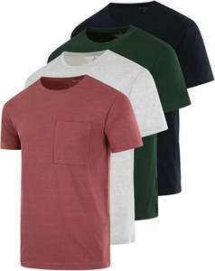 Camiseta Clásica de Bolsillo para Hombre, Tejida, Ecológica, de Secado Rápido, Transpirable, Corte Regular, Manga Corta, Tejido Air Weave, Sensación Fresca para el Día a Día - Product Image 1