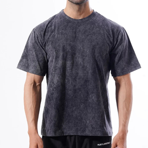 Camiseta lavada con ácido para hombre de calidad profesional Camiseta transpirable de algodón 100% hecha en fábrica - Product Image 3