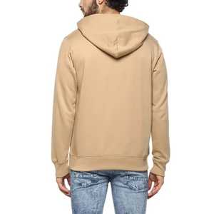 Sudadera con capucha larga de algodón básica de corte regular para hombre con estampado personalizado con bolsillo de canguro y técnicas de hojaldre en relieve - Product Image 2