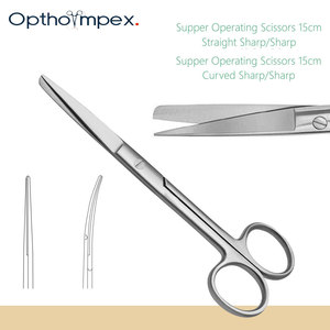 Ciseaux vétérinaires OPTHO IMPEX, instruments chirurgicaux en acier inoxydable, lames aiguisées, design courbé et droit, soins et toilettage des animaux - Product Image 3