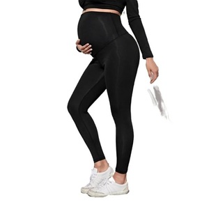 Leggings de maternité pour femmes de bonne qualité taille haute grossesse décontracté Yoga coton Spandex écologique respirant pleine longueur - Product Image 4
