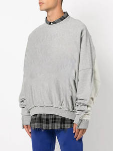 Premium Quality <b>Women</b> Oversized <b>Grey</b> Sweatshirt with Cinched Hem Soft Cotton Crewneck Pullover Stylish Casual Wear with Relaxed - Product Image 3