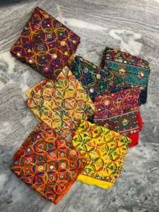 All Color Cotton Phulkari Dupatta for Women Phulkari Kantha Mirror Foil Work Cotton Dupatta Indian Women Gift Dupatta Return - Product Image 6