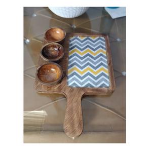 Factory Price Acacia Wood Serving Tray <b>Platter</b> With Unique Rectangle Design Export Quality In India - Product Image 6