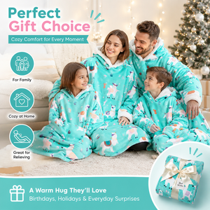 Bulk Custom Every Size Family Bonding <strong>Cosy</strong> Oversized Kangaroo Pockets Fitted Ribbed Warming Winter Woven Hooded Wearable <strong>Blanket</strong> - Product Image 1