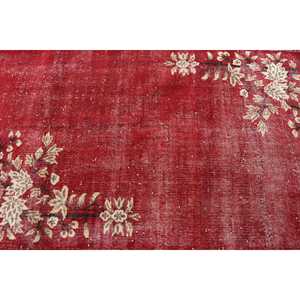 Alfombra turca vintage, alfombra de 3.8x6.6 pies, alfombra de lana roja marrón con motivos de plantas y árboles - Product Image 5