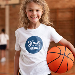 Camisetas de algodón con cuello redondo informales para niñas, fábrica OEM de Bangladesh, serigrafía personalizada, ajuste Regular, manga corta, hilo peinado alto - Product Image 5