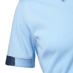 Summer High Street Style Hommes pour polos Col noir Design personnalisé Jersey de coton respirant Plus Size Casual Style for Me - Product Image 6