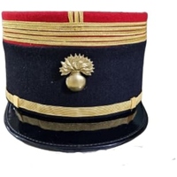 Gorra Militar Francesa Tradicional a Rayas, Estilo Kepi, para Uniformes, Desfiles y Fiestas, con Bordado y Trenzado Dorado