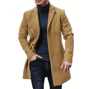 Abrigo largo al por mayor para hombre, gabardina clásica de mezcla de lana para invierno, prendas de vestir exteriores de moda, proveedor OEM - Product Image 5