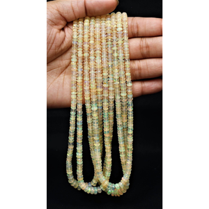 Cuentas Redondas Facetadas de Ópalo Etíope Amarillo de Primera Calidad AAA, Cuentas Facetadas de Ópalo Etíope Amarillo Brillante de 3-6 mm, Calidad AAA++ - Product Image 6