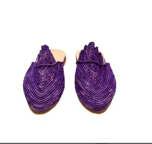 Moroccan Raffia Magic: Ziraffia Collection - Handmade <b>Shoes</b> with Genuine Leather Soles - Product Image 1