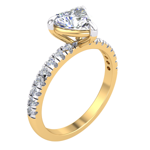 Anillo clásico de oro de 10 quilates para mujer con 1.17Cts VS Clarity Lab Grown EF Color Diamond Jewelry - Product Image 1
