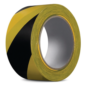 Cinta Reflectante de Advertencia Extra 339 de PVC Negra/Amarilla, Rollo de 33m de Largo y 50mm de Ancho, Adhesivo Protector Promocional KIP - Product Image 3