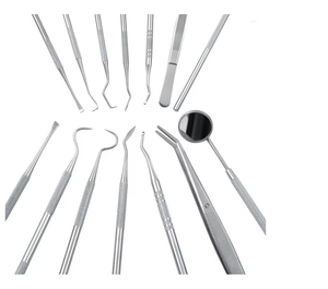 Kit de herramientas dentales profesionales de acero inoxidable 7 en 1, juego de cuidado bucal Manual con espejo Dental reutilizable hecho de plástico metálico - Product Image 1