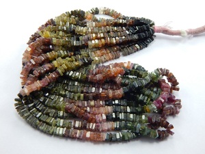 Perles d'espacement carrées multicolores naturelles pour la fabrication de colliers - Product Image 2