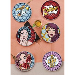 Il Set di piatti per torta per ragazze Mia POP049 Popart di 6 - 19 cm