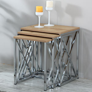 Meubles de salon au design moderne européen Meubles pour la maison Tables basses modernes Table basse en bois avec plateau en métal Table basse - Product Image 2